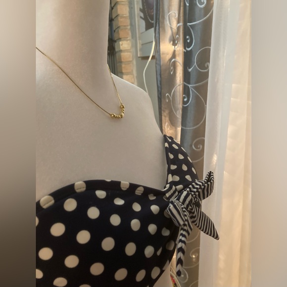Xhiliration Polkadot Navy and White Padded Bikini Top XL NWOT - Picture 4 of 11